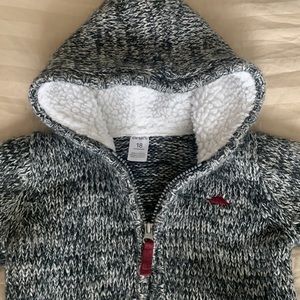 Carters knit zip up Sherpa lined hoodie size 18months